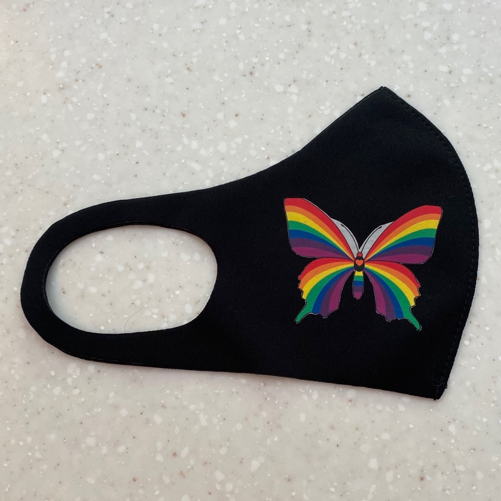 Face mask “ 2 Rainbow butterflies “